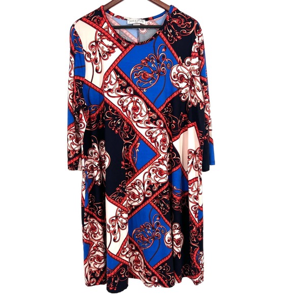 Jamie & Layla Plus Size 3x (See desc.) Super Soft & Stretchy Dress Summer Fall - Picture 1 of 7